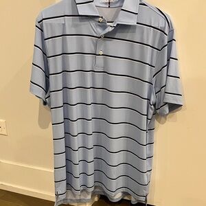 Perry Ellis Light Blue Striped Polo Shirt